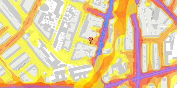 Trafikstøjkort på Falkevej 5, 2. th, 2400 København NV