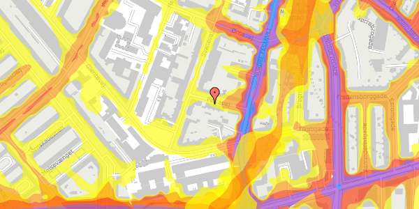 Trafikstøjkort på Falkevej 9, 3. th, 2400 København NV