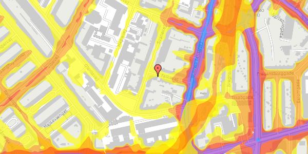 Trafikstøjkort på Falkevej 11, st. th, 2400 København NV