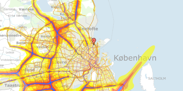 Trafikstøjkort på Fanøgade 32, st. th, 2100 København Ø