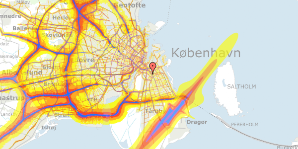 Trafikstøjkort på Femkløvervej 3, 1. tv, 2300 København S