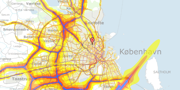 Trafikstøjkort på Fenrisgade 4, 1. th, 2200 København N