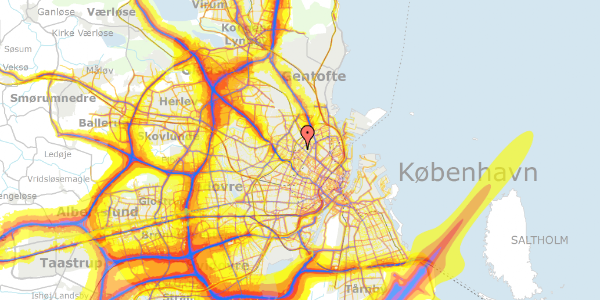 Trafikstøjkort på Fenrisgade 6, 3. , 2200 København N