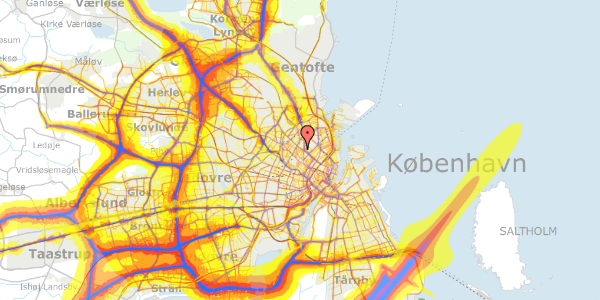 Trafikstøjkort på Fensmarkgade 18, 1. tv, 2200 København N