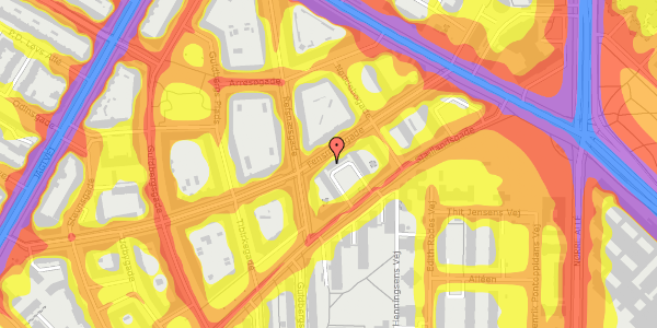 Trafikstøjkort på Fensmarkgade 27, kl. th, 2200 København N