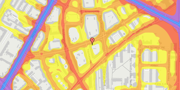 Trafikstøjkort på Fensmarkgade 43, 2. tv, 2200 København N