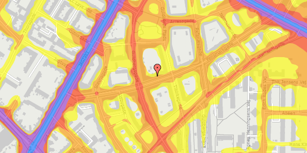 Trafikstøjkort på Fensmarkgade 44, 1. tv, 2200 København N