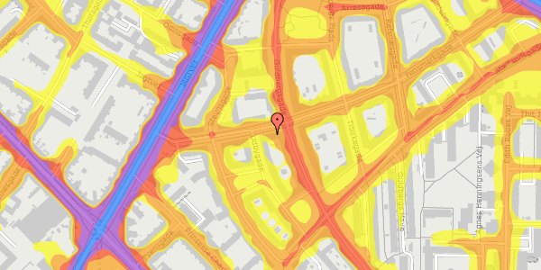 Trafikstøjkort på Fensmarkgade 61, st. th, 2200 København N