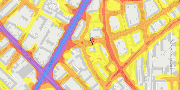 Trafikstøjkort på Fensmarkgade 63, 1. th, 2200 København N