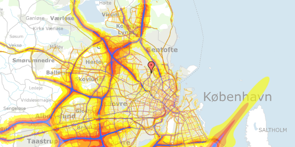 Trafikstøjkort på Filosofvænget 10, 1. tv, 2400 København NV