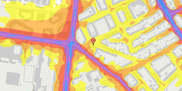 Trafikstøjkort på Finlandsgade 23, 1. th, 2300 København S