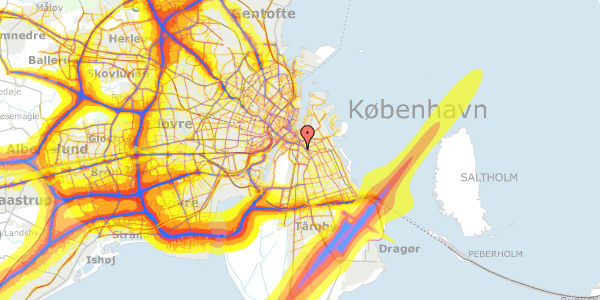 Trafikstøjkort på Finlandsgade 26, 2. th, 2300 København S