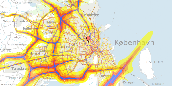 Trafikstøjkort på Florsgade 1, 4. th, 2200 København N