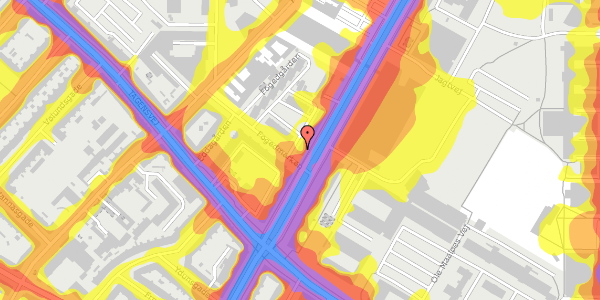 Trafikstøjkort på Fogedgården 1, st. th, 2200 København N