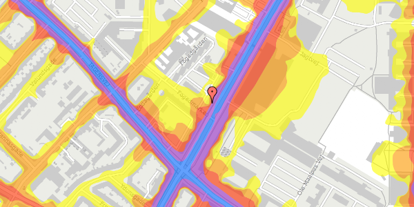 Trafikstøjkort på Fogedgården 1, 2. th, 2200 København N