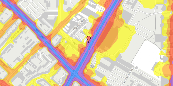 Trafikstøjkort på Fogedgården 2, 1. th, 2200 København N