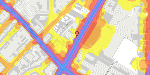 Trafikstøjkort på Fogedgården 3, 1. tv, 2200 København N