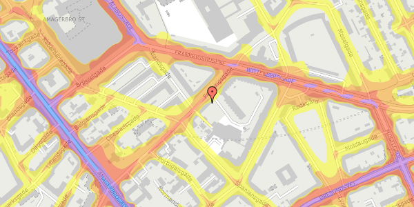 Trafikstøjkort på Frankrigsgade 24, 3. th, 2300 København S