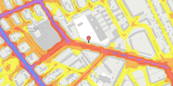 Trafikstøjkort på Frankrigshusene 18, 3. th, 2300 København S