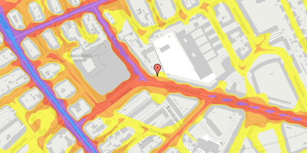 Trafikstøjkort på Frankrigshusene 24, 1. th, 2300 København S