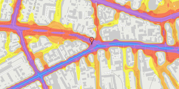 Trafikstøjkort på Frederiksberg Allé 1, 1621 København V