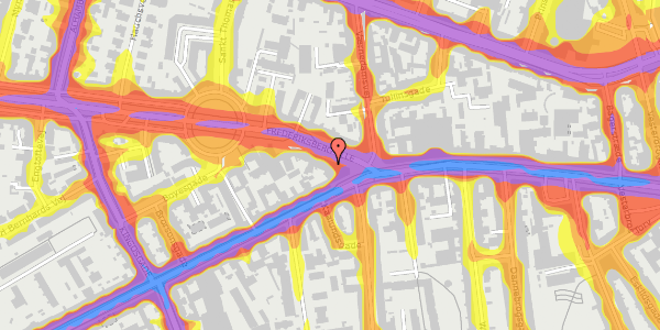 Trafikstøjkort på Frederiksberg Allé 3, st. , 1621 København V