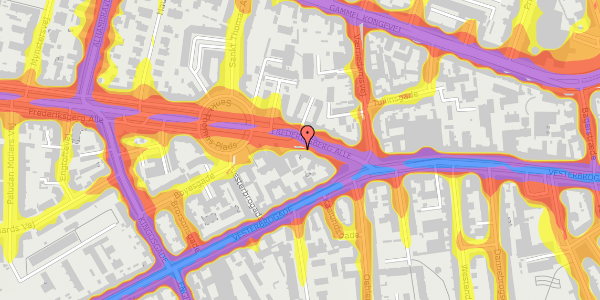 Trafikstøjkort på Frederiksberg Allé 5A, kl. , 1621 København V