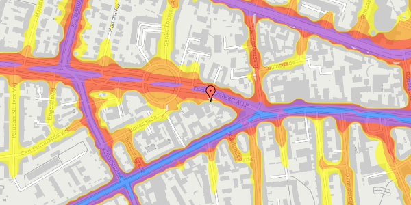 Trafikstøjkort på Frederiksberg Allé 7, kl. , 1621 København V