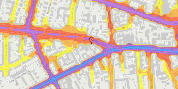 Trafikstøjkort på Frederiksberg Allé 7, st. tv, 1621 København V