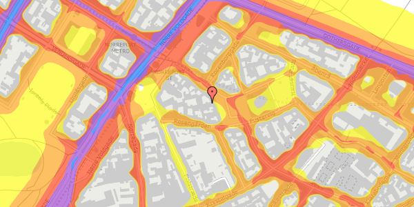 Trafikstøjkort på Frederiksborggade 1A, 1. th, 1360 København K