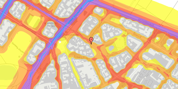 Trafikstøjkort på Frederiksborggade 1, kl. , 1360 København K