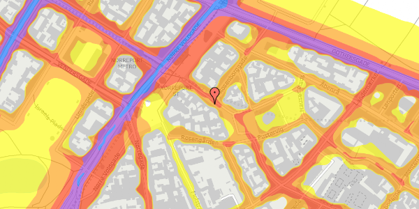 Trafikstøjkort på Frederiksborggade 3, kl. 1, 1360 København K