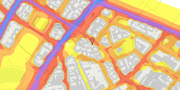 Trafikstøjkort på Frederiksborggade 5B, 3. , 1360 København K