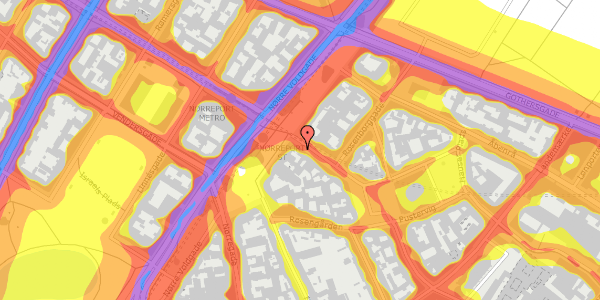 Trafikstøjkort på Frederiksborggade 9, st. , 1360 København K