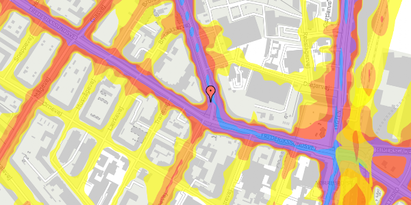 Trafikstøjkort på Frederiksborgvej 1B, 2. th, 2400 København NV