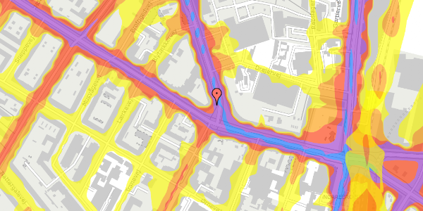 Trafikstøjkort på Frederiksborgvej 1B, 3. th, 2400 København NV