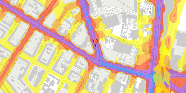 Trafikstøjkort på Frederiksborgvej 7, st. th, 2400 København NV