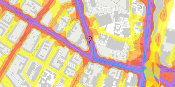 Trafikstøjkort på Frederiksborgvej 7, 2. tv, 2400 København NV