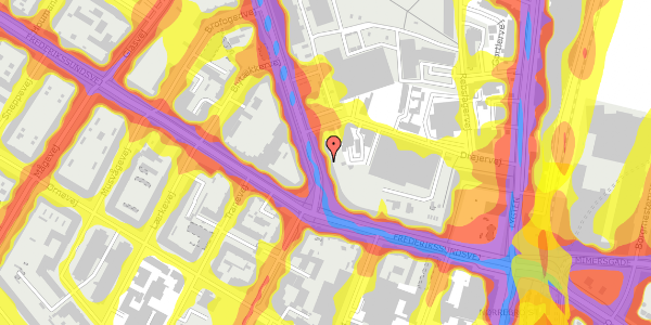 Trafikstøjkort på Frederiksborgvej 10, 2. th, 2400 København NV