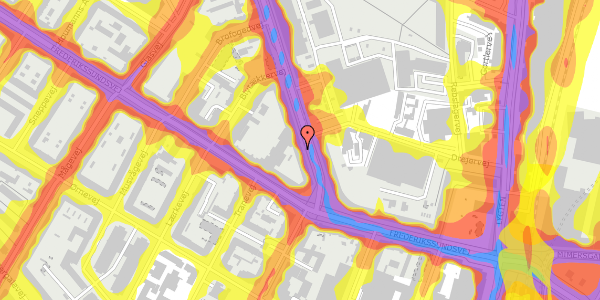 Trafikstøjkort på Frederiksborgvej 11, 3. tv, 2400 København NV