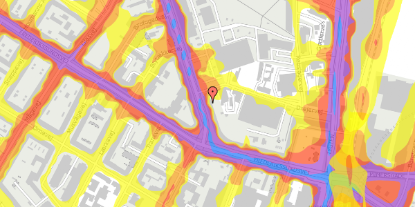 Trafikstøjkort på Frederiksborgvej 12A, 4. th, 2400 København NV