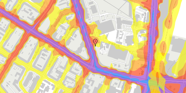 Trafikstøjkort på Frederiksborgvej 12B, st. 1, 2400 København NV