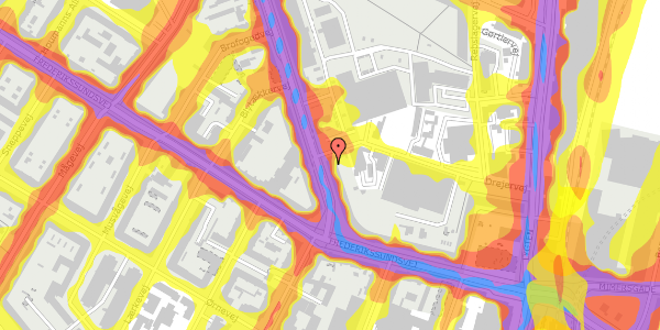 Trafikstøjkort på Frederiksborgvej 12B, 2. mf, 2400 København NV