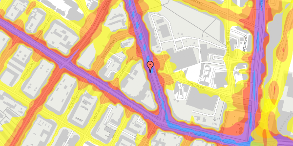 Trafikstøjkort på Frederiksborgvej 17, 1. th, 2400 København NV