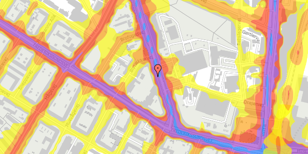 Trafikstøjkort på Frederiksborgvej 17, 3. th, 2400 København NV