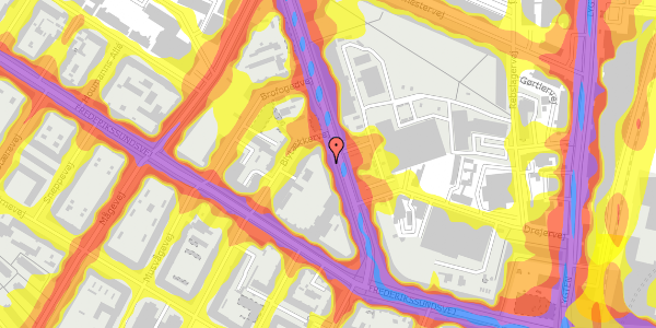 Trafikstøjkort på Frederiksborgvej 19, 1. th, 2400 København NV