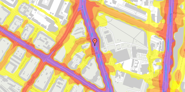 Trafikstøjkort på Frederiksborgvej 29, st. th, 2400 København NV