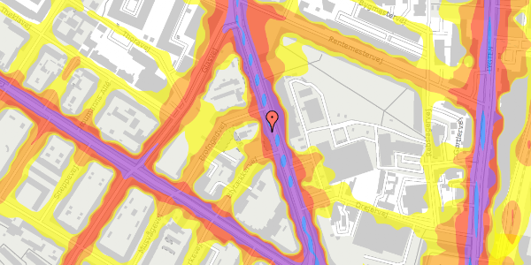 Trafikstøjkort på Frederiksborgvej 29, st. tv, 2400 København NV