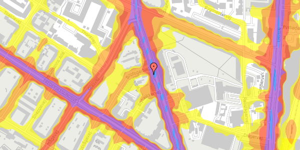 Trafikstøjkort på Frederiksborgvej 31, 1. th, 2400 København NV