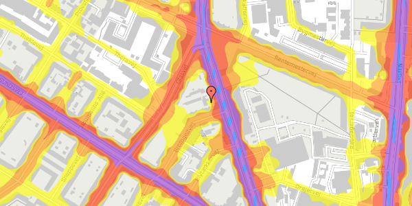 Trafikstøjkort på Frederiksborgvej 35A, 2400 København NV